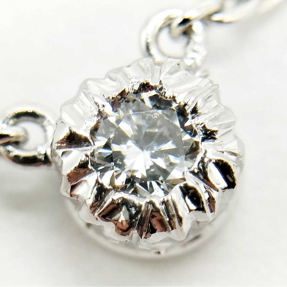 Certified Platinum900 Necklace In0.07 Solitaire Diamond
